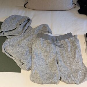 Lululemon Athletica At Ease Heather Gray Hoodie and Jogger Set - Small